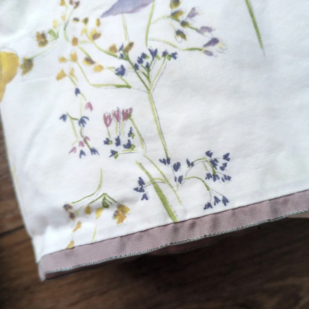Yves Delorme Paris Senteur Pollen Queen Fitted & Flat Sheet Set Floral Purple